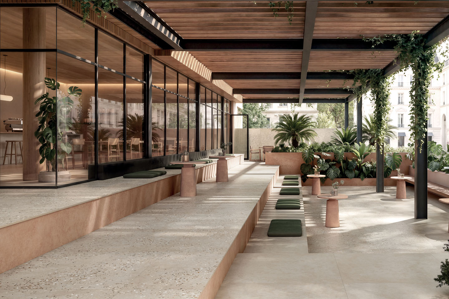 Terrazza con Tracce Creta e Terracotta